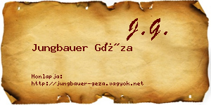 Jungbauer Géza névjegykártya